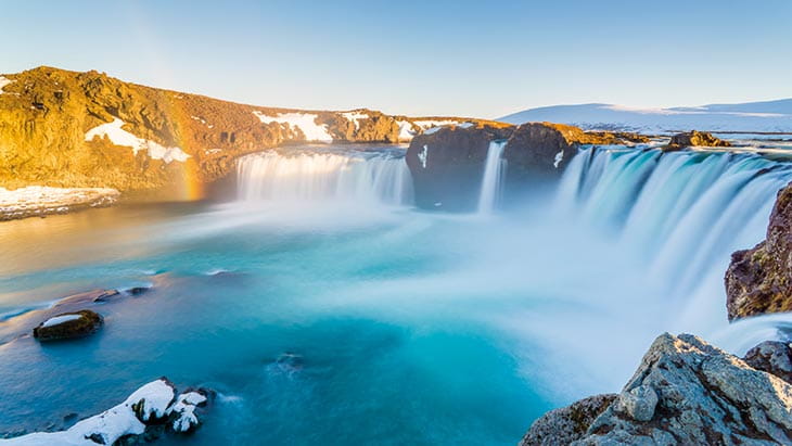 The mighty Godafoss Falls in Iceland